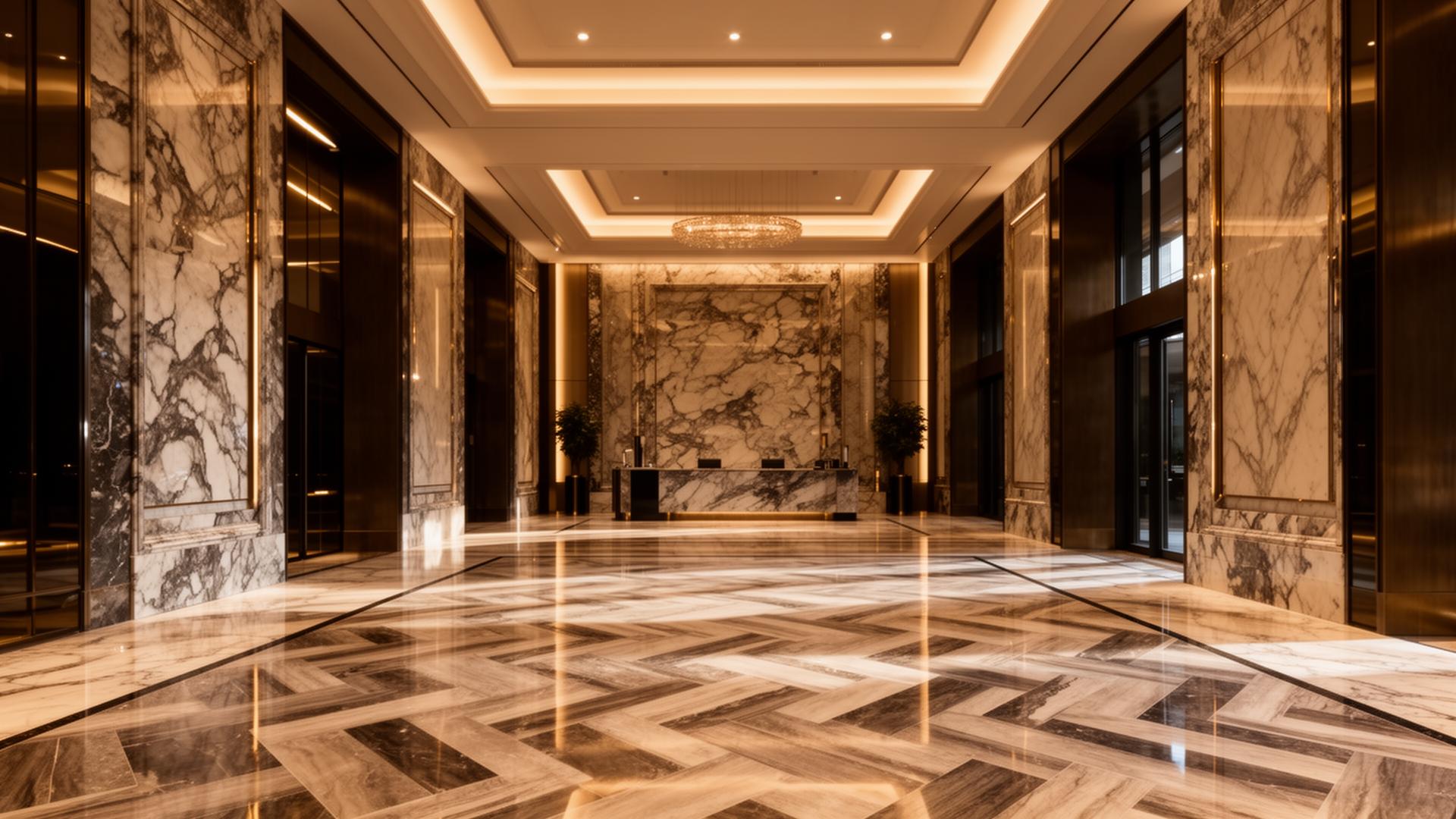 Luxury marble tile lobby